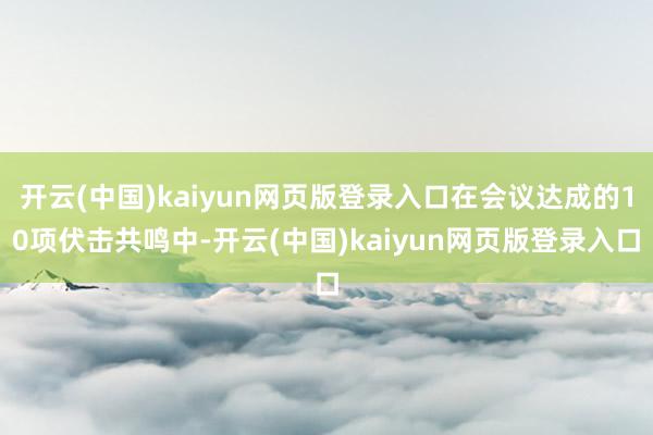 开云(中国)kaiyun网页版登录入口在会议达成的10项伏击共鸣中-开云(中国)kaiyun网页版登录入口
